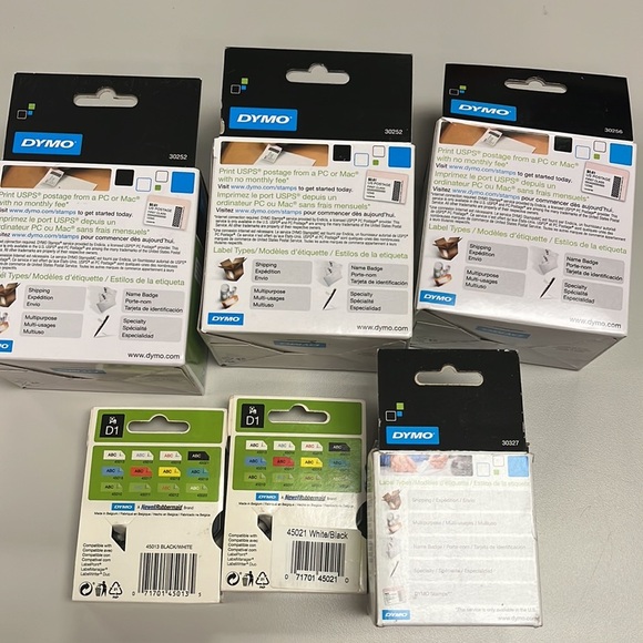 DYMO bundle of white folder label, 2 ink cassettes, 3 address label packages NEW - Picture 6 of 6